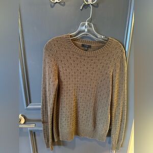 J. Crew Pointelle Crewneck Sweater in Heather Elm